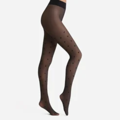 Collant chaud et transparent fantaisie cœurs multiples 80D Thermo