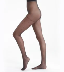 Collant effet plumetis noir 15D Madame so Chic