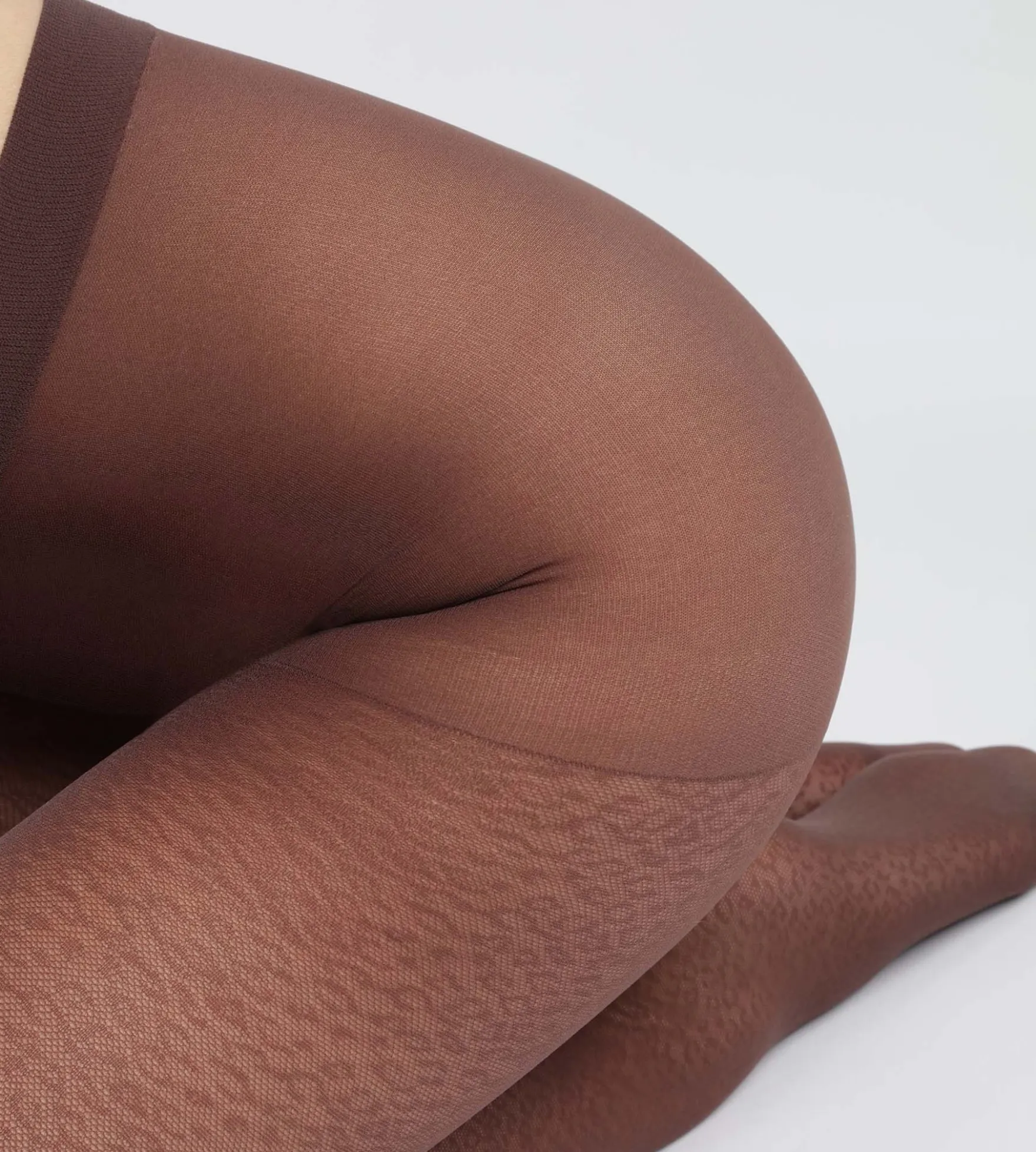 Collant femme semi-opaque Café à motif léopard Dim Style