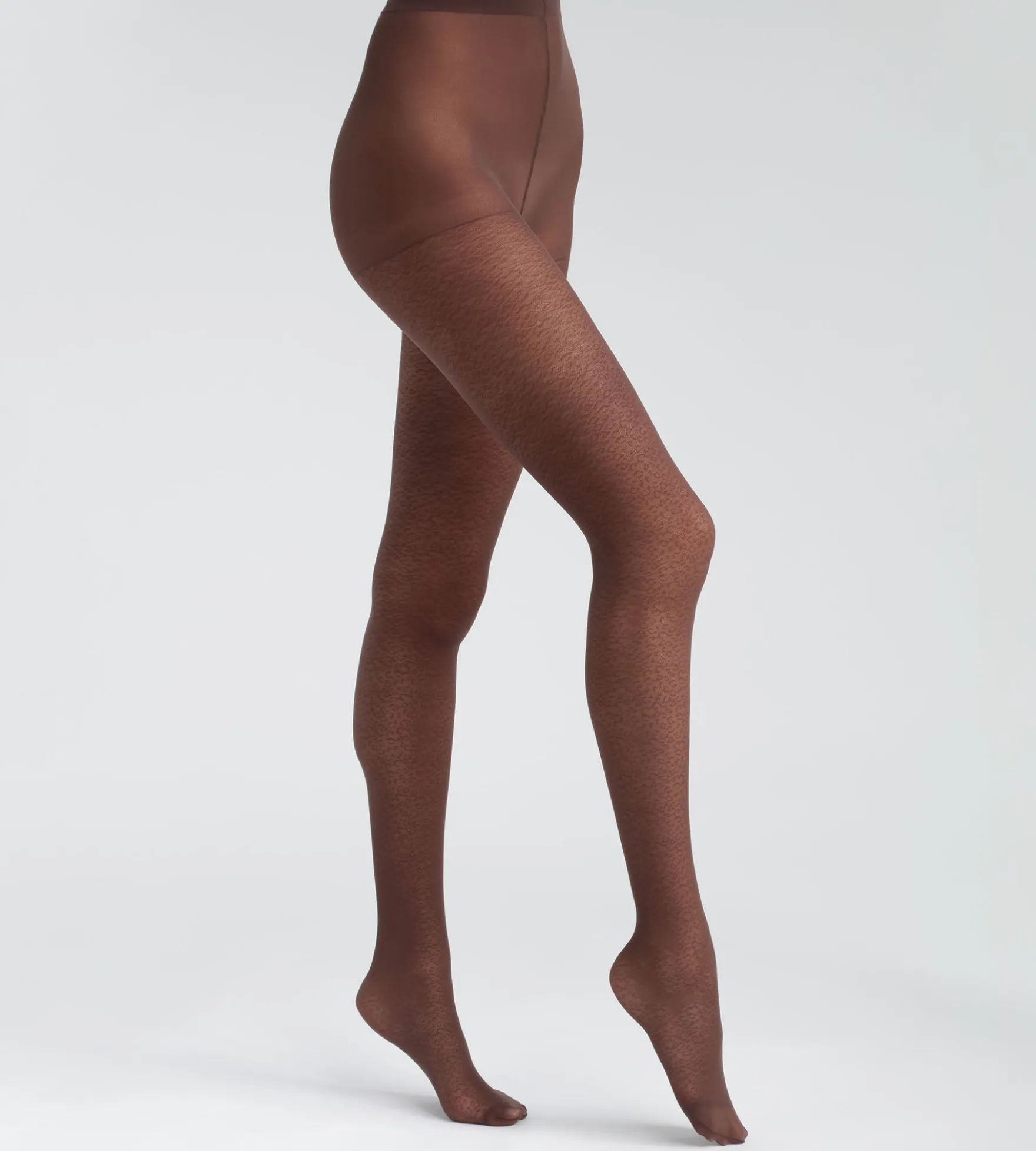 Collant femme semi-opaque Café à motif léopard Dim Style