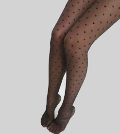 Collant femme voile transparent à cœurs multiples Noir 19D Dim Style