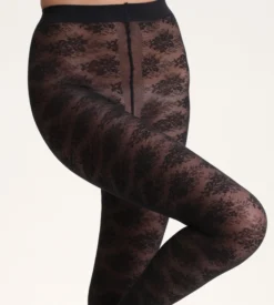 Collant noir bouquet floral Dim Style