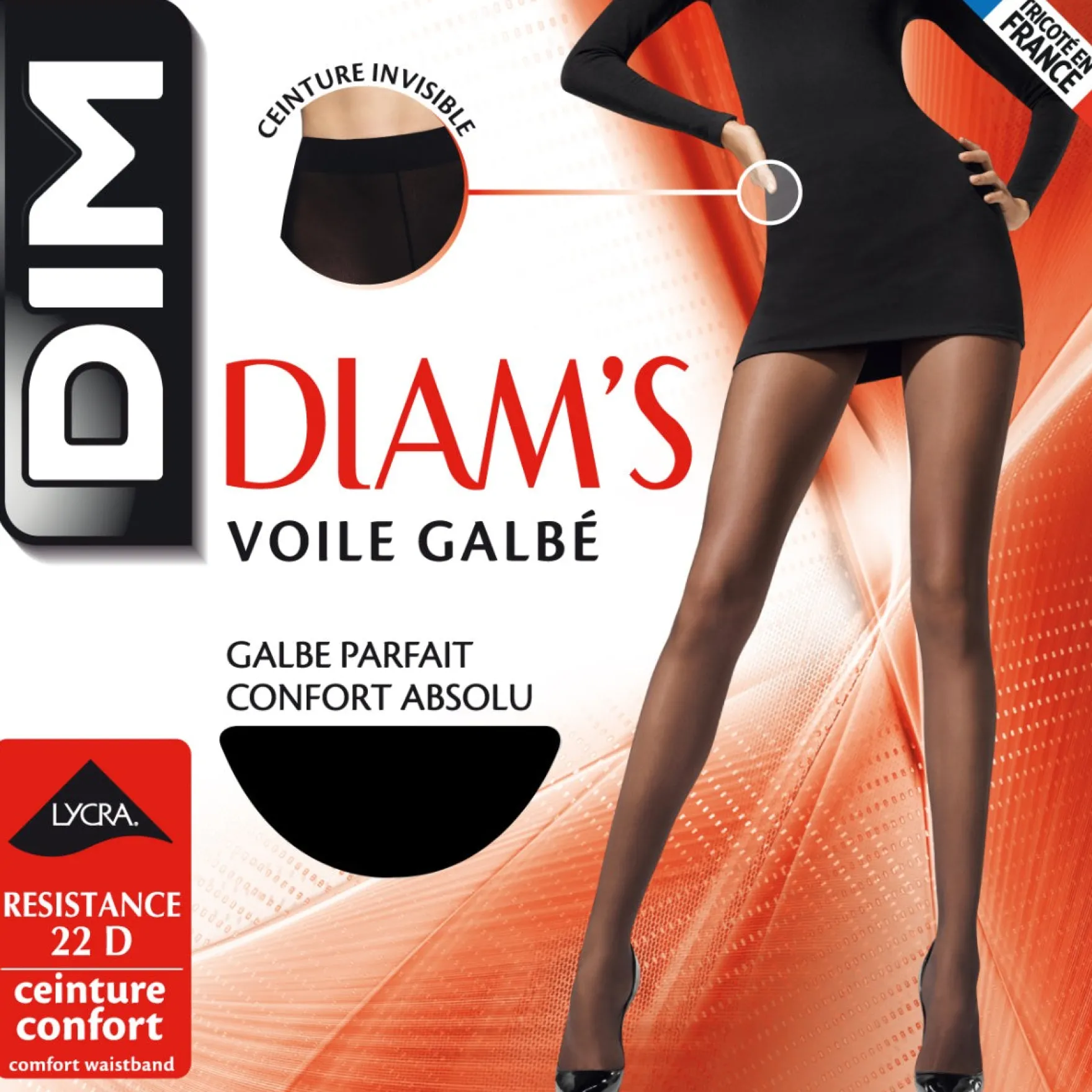 Collant noir Diam's Voile Galbé 22D