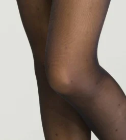 Collant Noir Fantaisie à plumetis pour femme DIM Perfect Contention 25D