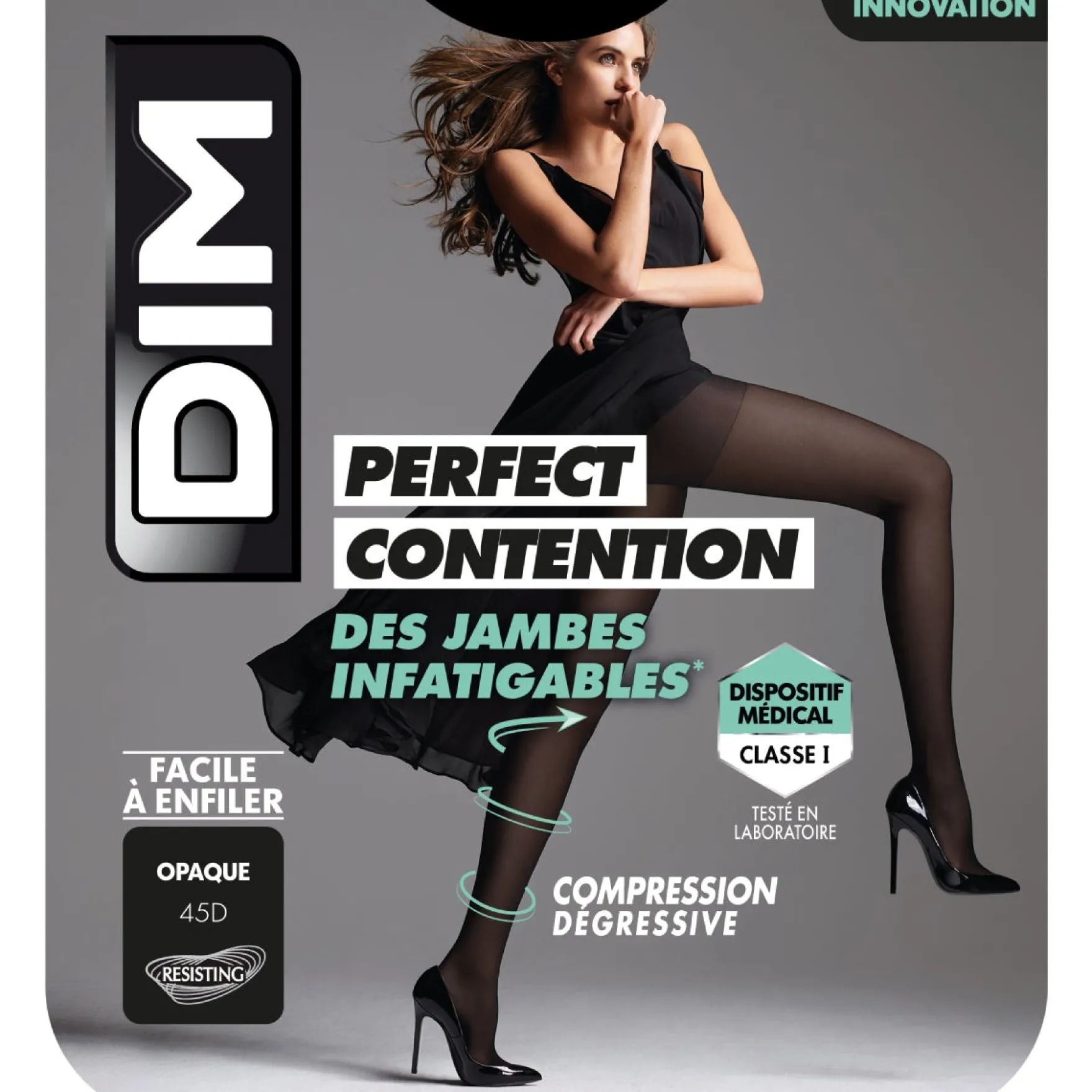 Collant Opaque Noir pour femme DIM Perfect Contention 45D