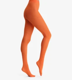 Collant orange opaque 50D Dim x Ines de la Fressange