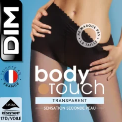 Collant voile transparent beige éclat effet nude Body Touch Dim 17D