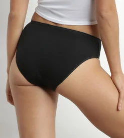 Culotte absorbante lavable en coton stretch Noir Moments Oups DIM