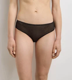Culotte dentelle noire rayée Holiday