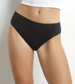 Culotte de règles lavable en coton bio Noir Flux très abondant Dim Protect