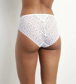 Culotte en dentelle ajourée à motifs floraux Blanc Daily Dentelle