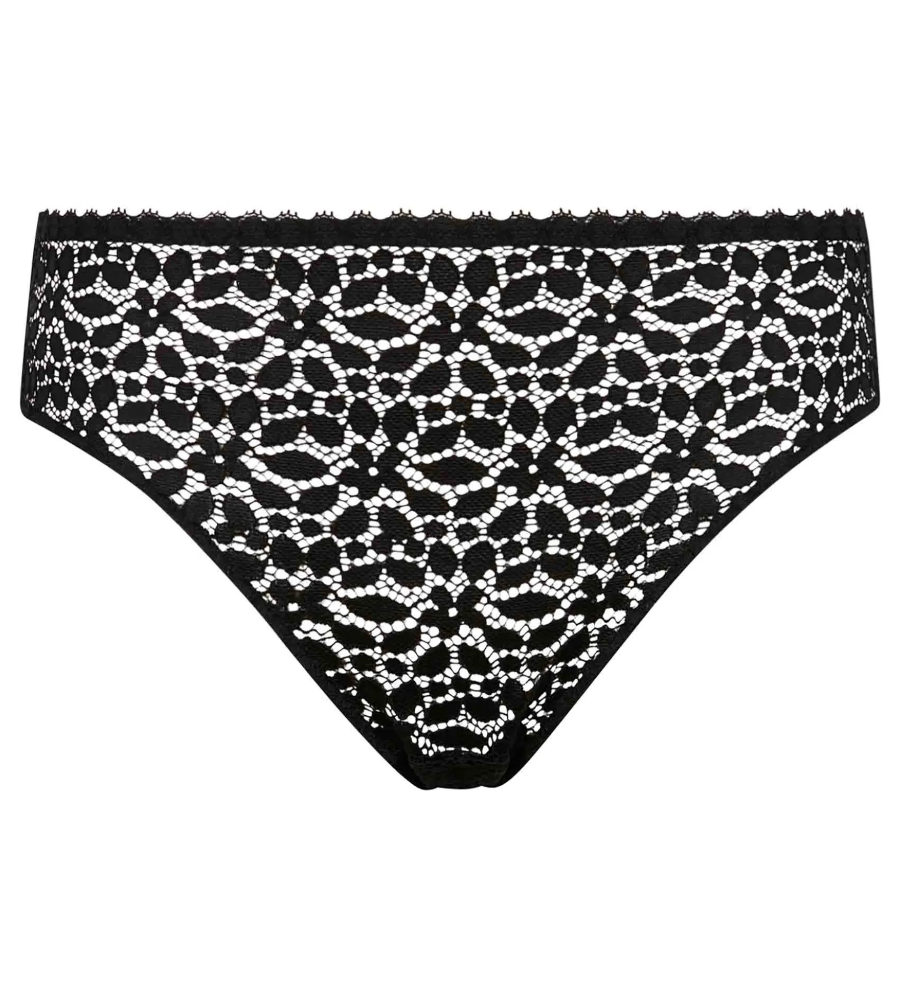 Culotte en dentelle florale ajourée Noire Daily Dentelle