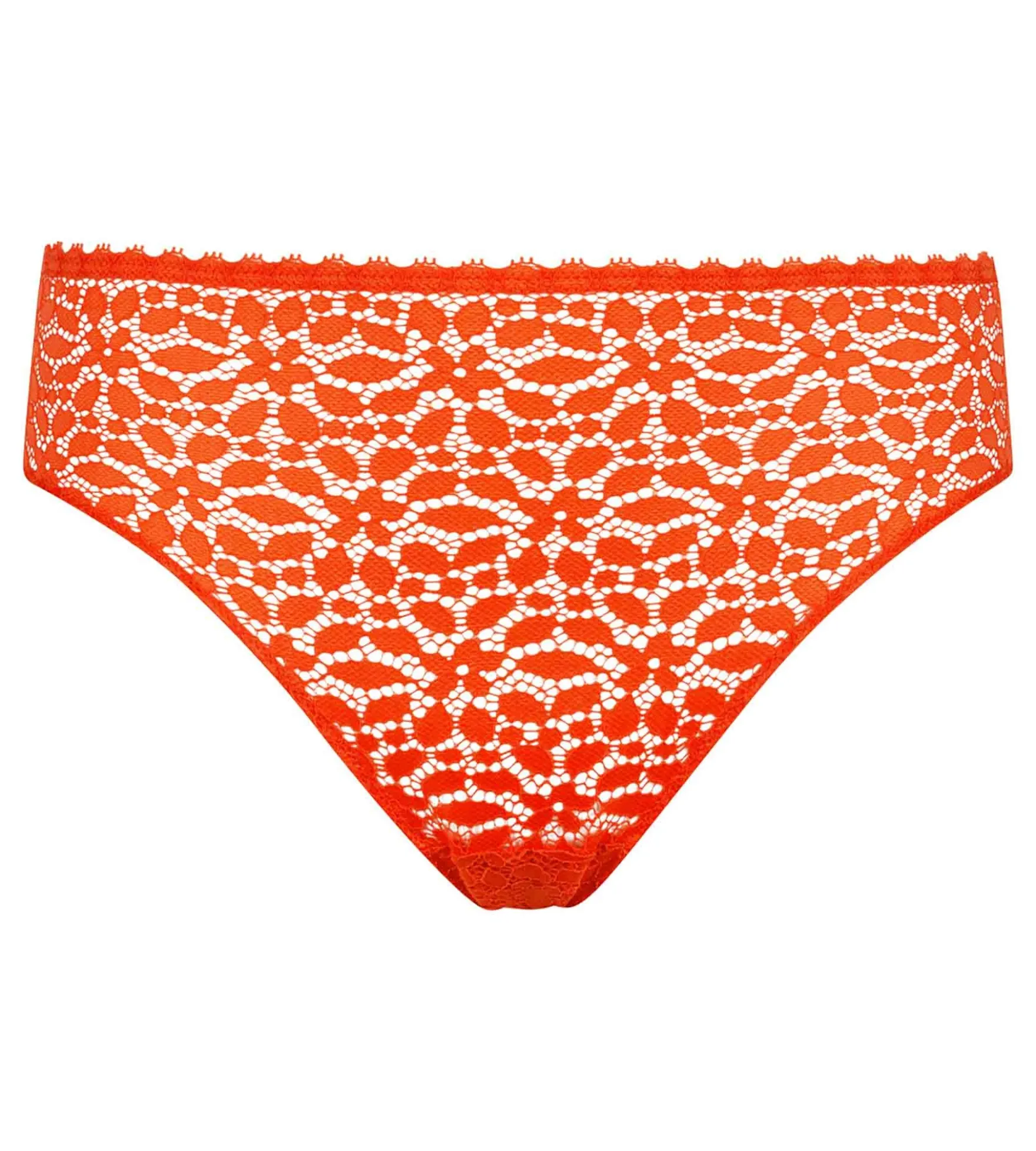 Culotte en dentelle florale ajourée Rouge Feu Daily Dentelle