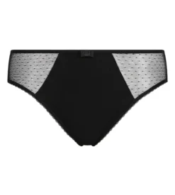 Culotte femme coton bio et tulle plumetis Noire Generous Dim