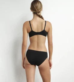 Culotte femme coton bio et tulle plumetis Noire Generous Dim