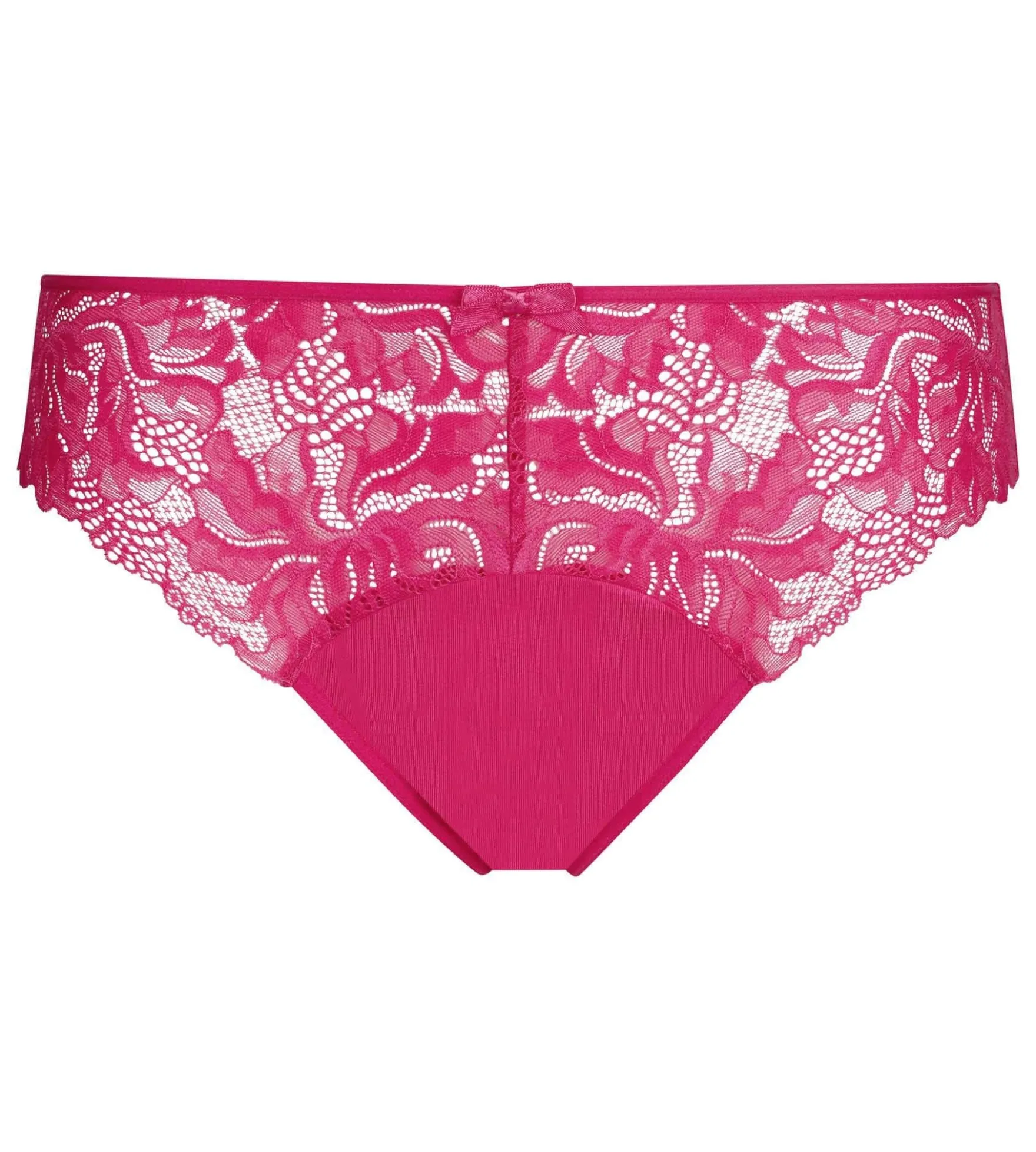 Culotte femme fuchsia en microfibre et dentelle Generous Essentiel