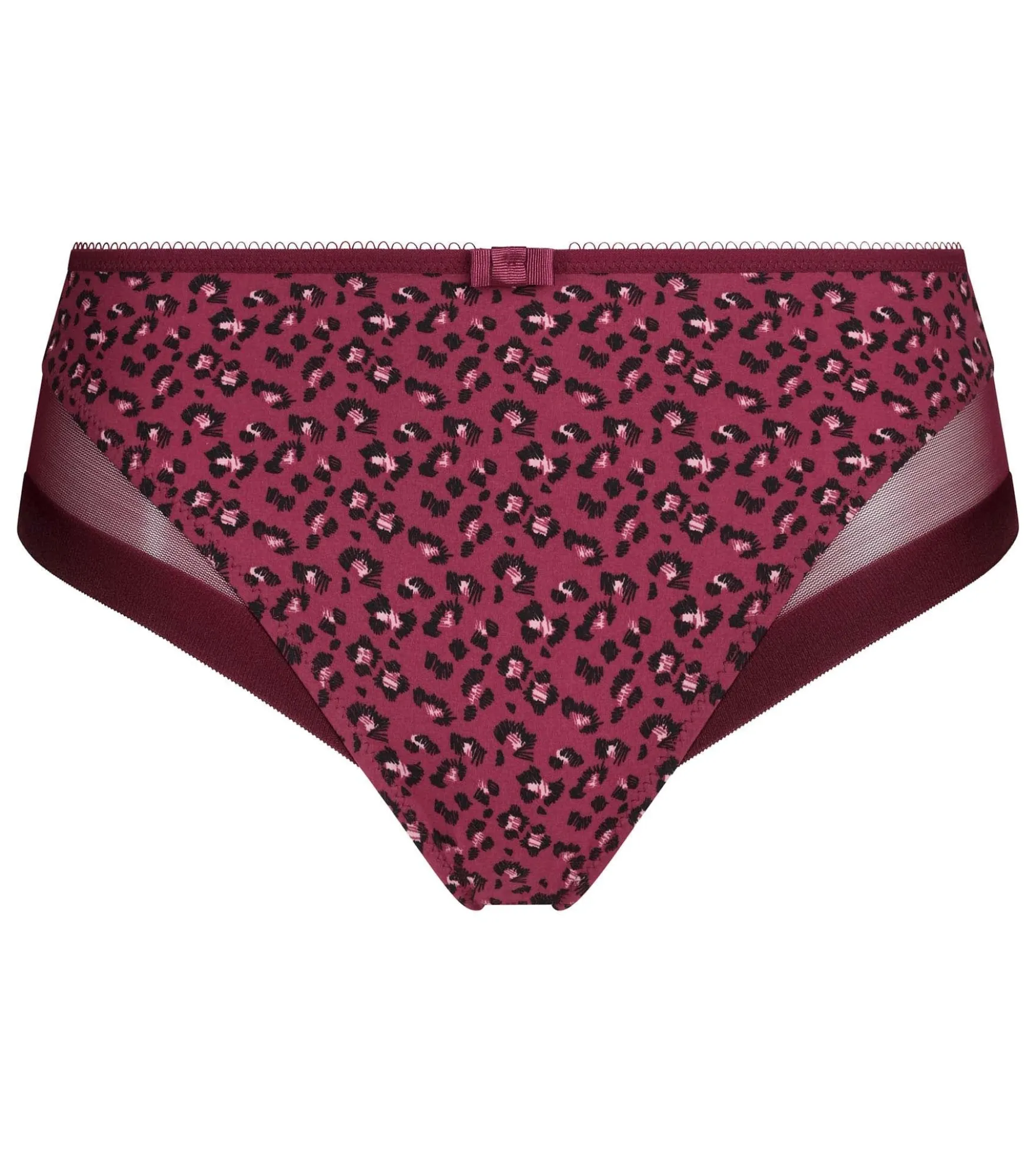 Culotte femme microfibre et tulle rouge marron Dim Generous