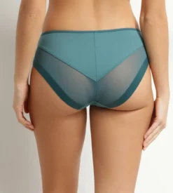 Culotte femme semi-transparente en microfibre verte Dim Generous