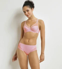 Culotte femme semi-transparente Rose Fleuri Dim Generous