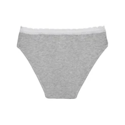 Culotte fille coton stretch à ceinture dentelle Gris Chiné Dim trendy