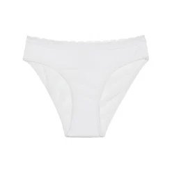 Culotte fille en coton stretch à ceinture dentelle Blanc Dim trendy