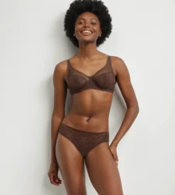 Culotte midi en dentelle léopard Chocolat Dim Generous Édition Limitée