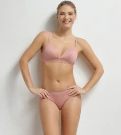 Culotte taille haute femme en microfibre Rose à fleurs Cosy Time