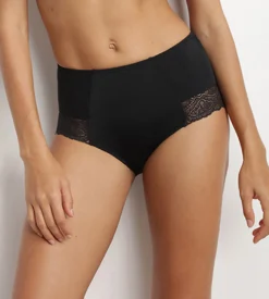 Culotte ventre plat femme taille haute noire Dim Silhouette Essentiel
