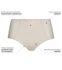Culotte ventre plat taille haute nacre Dim Silhouette Essentiel