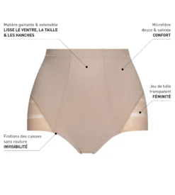 Culotte ventre plat taille haute couleur chair Dim Silhouette Elegance