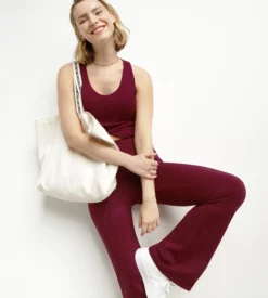 Débardeur de sport femme Bordeaux avec brassière intégrée Dim Move