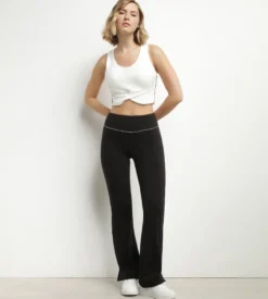 Débardeur de sport femme Écru en viscose avec brassière Dim Move