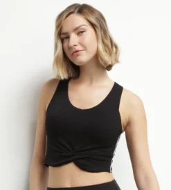 Débardeur de sport femme en viscose noire avec brassière Dim Move