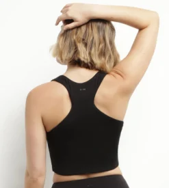 Débardeur de sport femme en viscose noire avec brassière Dim Move