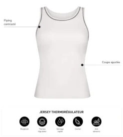 Débardeur de sport femme thermorégulateur en jersey Ecru Dim Move