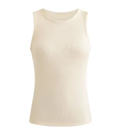 Débardeur femme côtelé Beige Dim Thermal x Ines de La Fressange