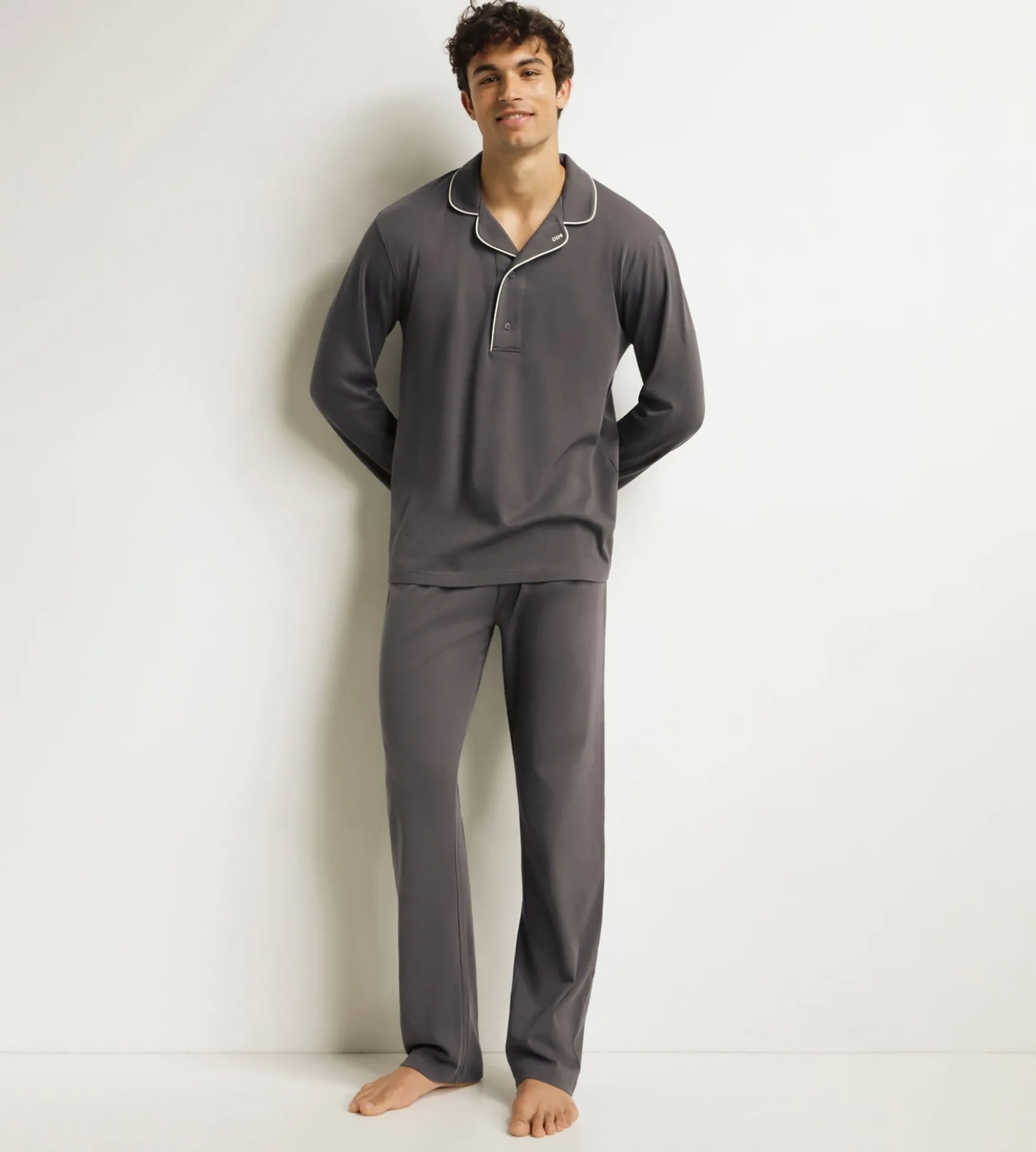 Ensemble pyjama pantalon homme Gris Dim