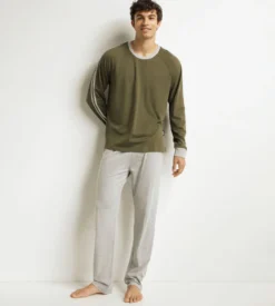 Ensemble pyjama pantalon homme militaire Dim Jersey