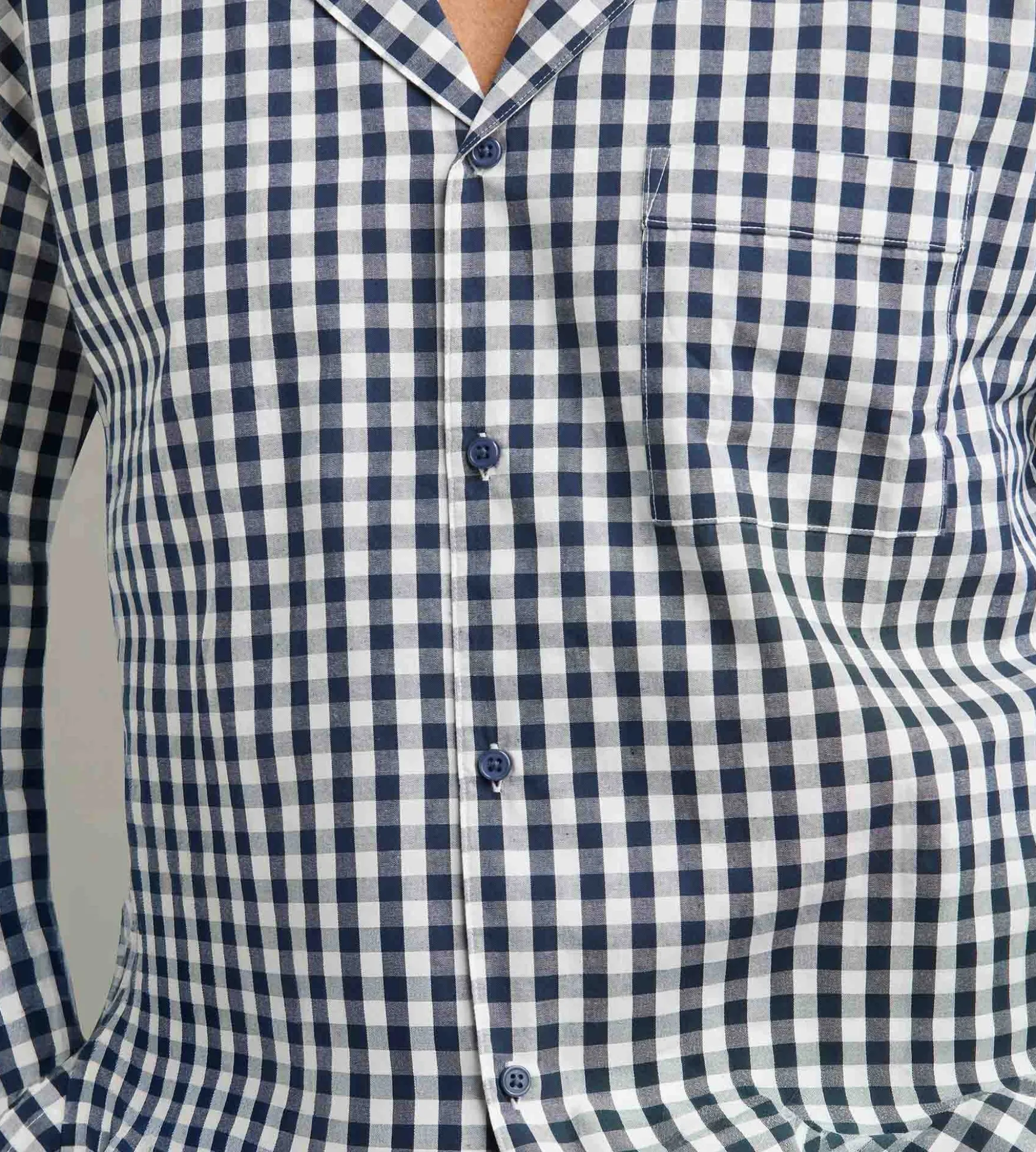 Ensemble pyjama pantalon homme vichy bleu Dim Woven