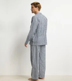 Ensemble pyjama pantalon homme vichy bleu Dim Woven
