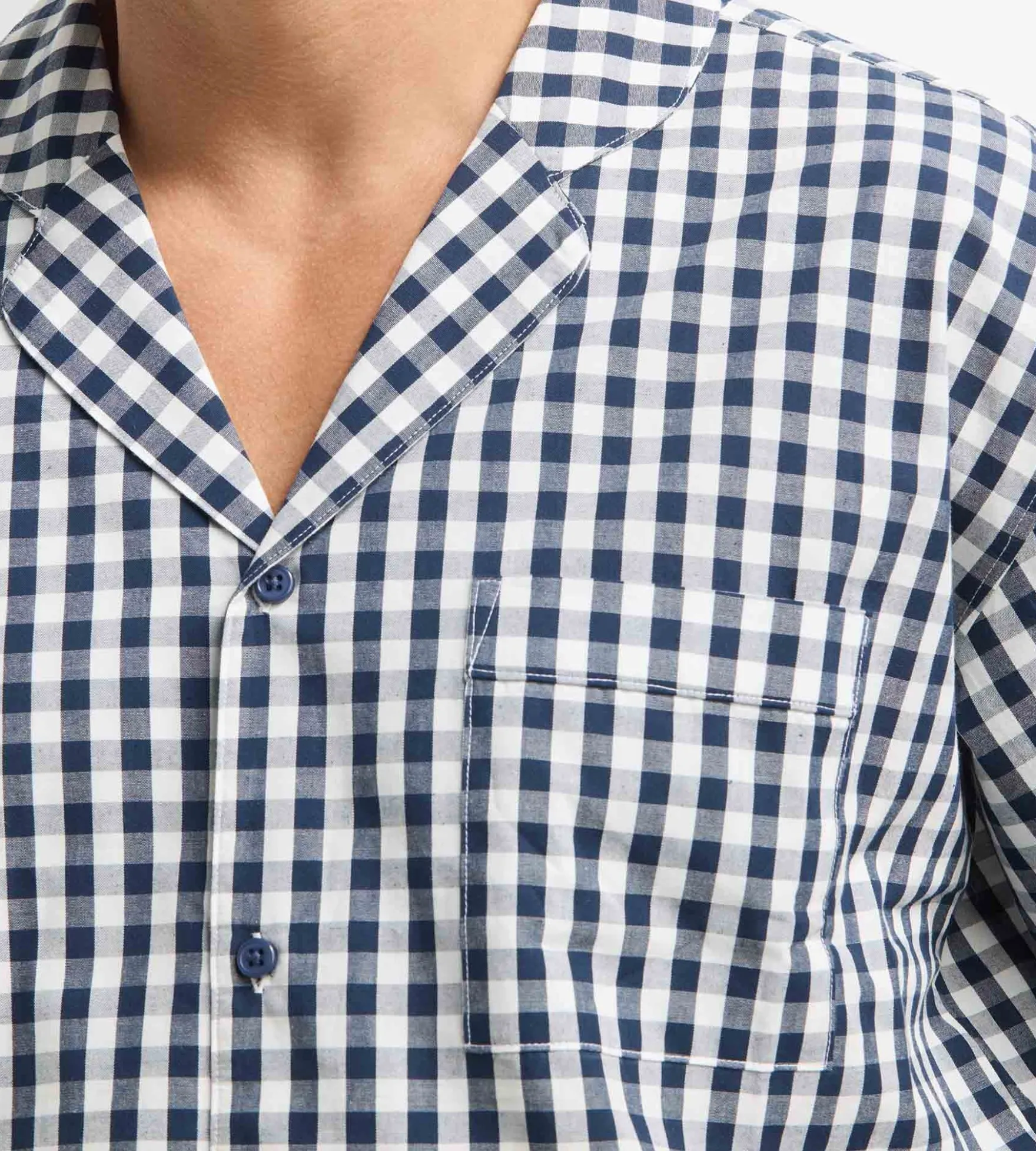 Ensemble pyjama pantalon homme vichy bleu Dim Woven