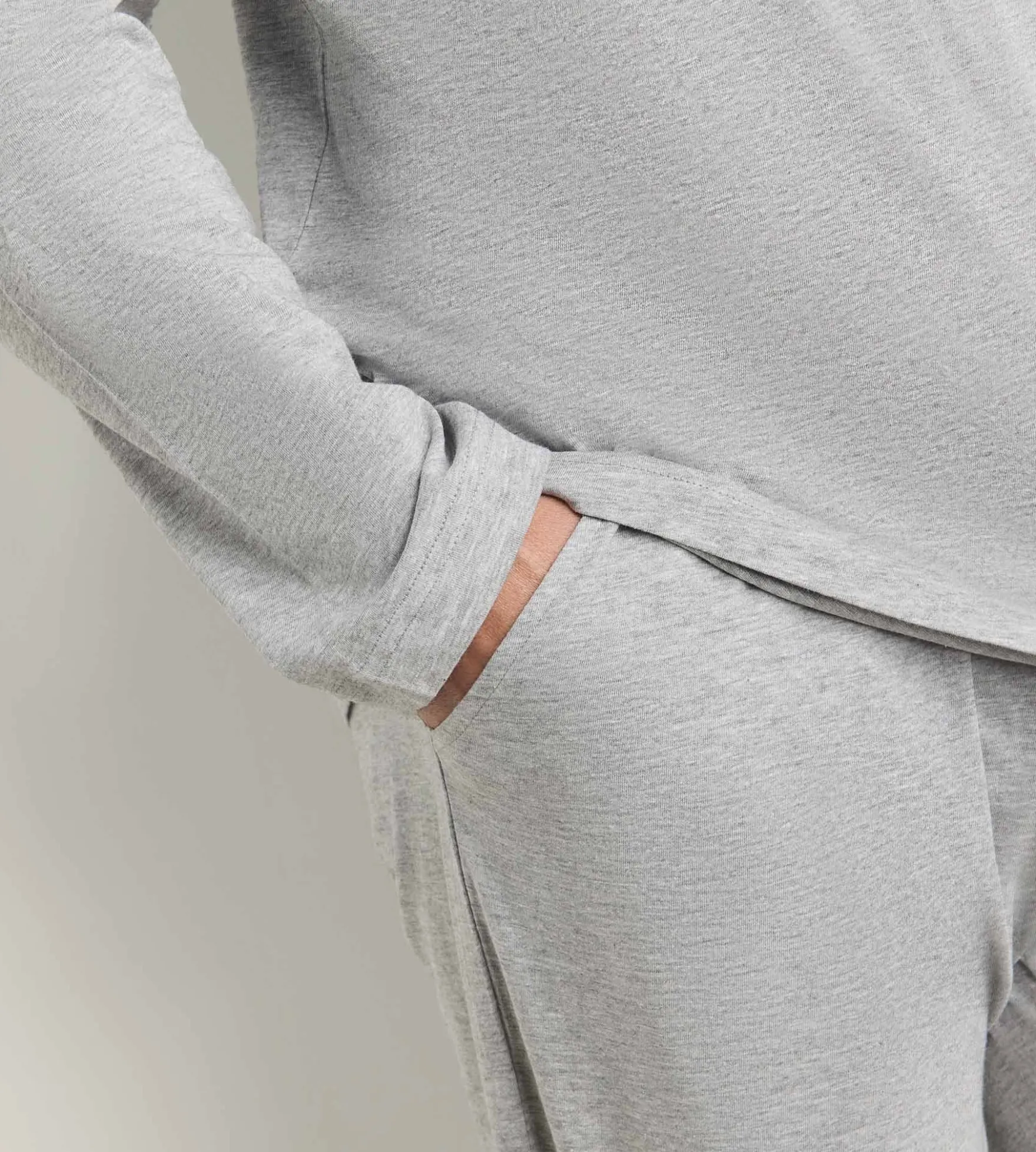 Ensemble pyjama pantalon homme gris mélange Dim Jersey