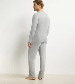 Ensemble pyjama pantalon homme gris mélange Dim Jersey