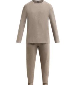 Ensemble pyjama pantalon homme marron mélange Dim Jersey Elastane
