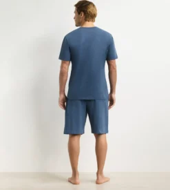 Ensemble pyjama short homme bleu mélange Dim Jersey