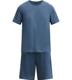 Ensemble pyjama short homme bleu mélange Dim Jersey