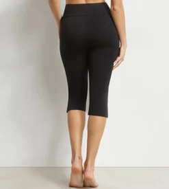 Legging court femme en microfibre noire Dim Comfywear