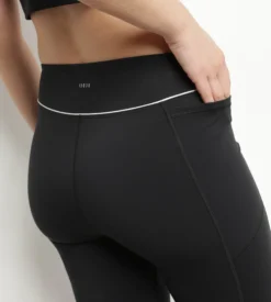 Legging de sport court pour femme en microfibre noire Dim Move