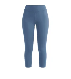 Legging de sport femme court en microfibre Bleu Jean Dim Move