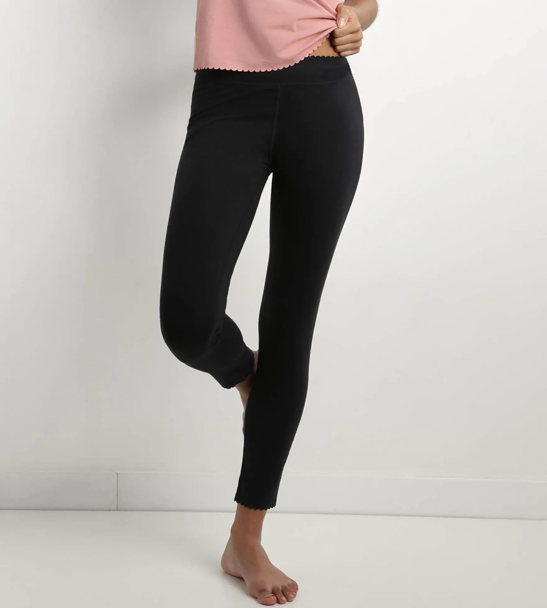 Legging femme opaque en coton stretch Noir Body Touch Easy